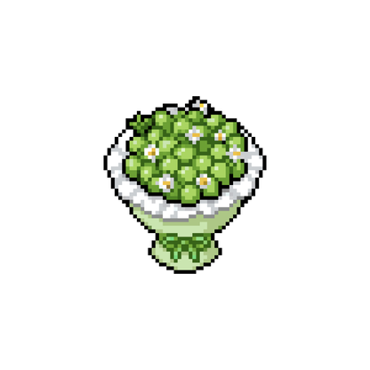 Pixel bó hoa nho xanh