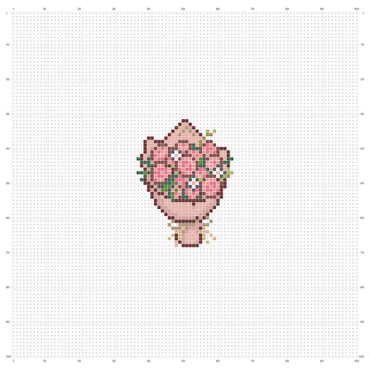Pixel bó hoa hồng | Miễn phí