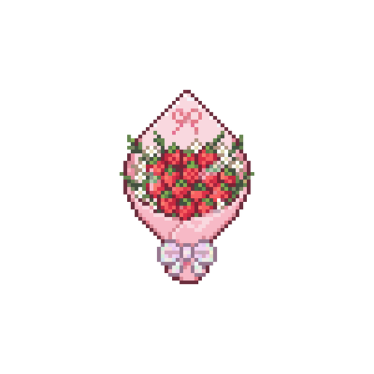 Pixel bó hoa dâu tây