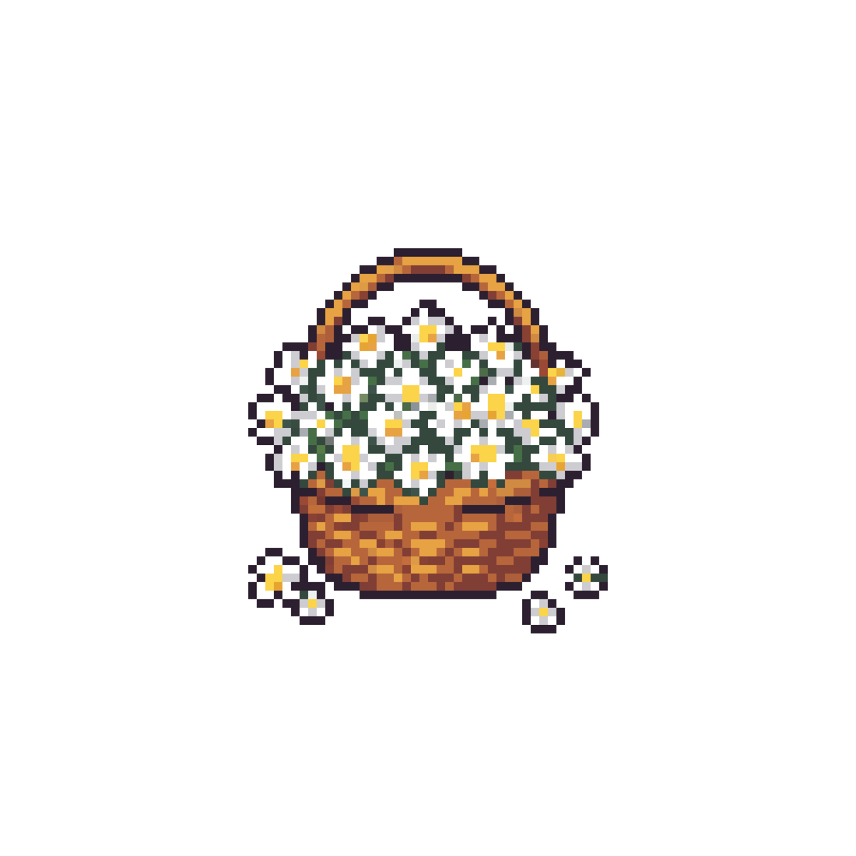 Pixel giỏ hoa cúc tana