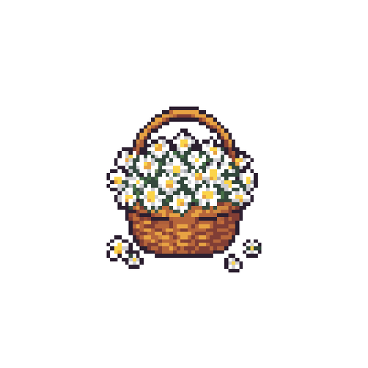 Pixel giỏ hoa cúc tana