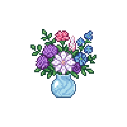 Pixel bình hoa