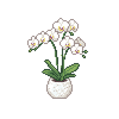Pixel chậu hoa lan