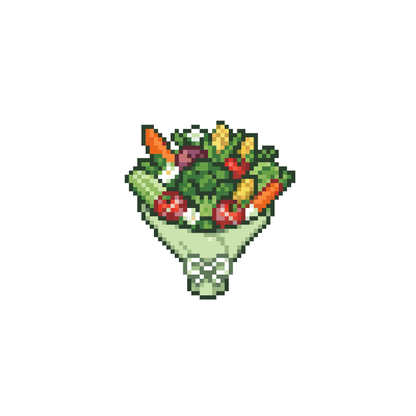 Pixel bó hoa rau củ