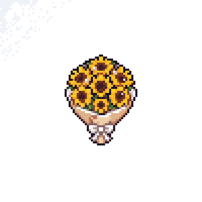 Pixel bó hoa hướng dương