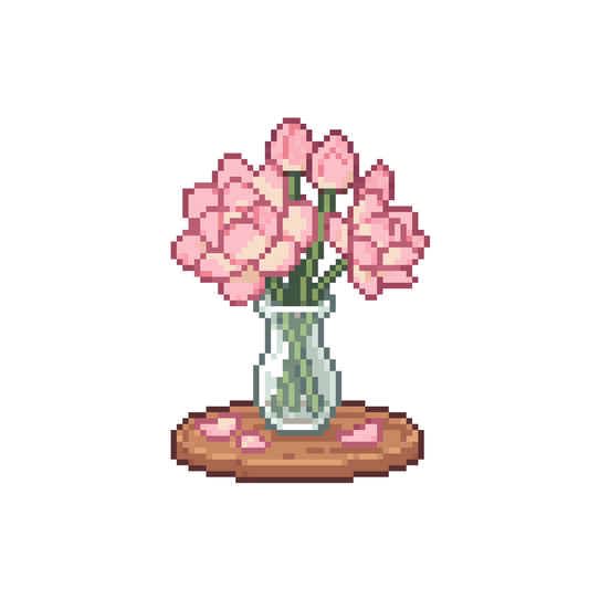 Pixel bình hoa sen
