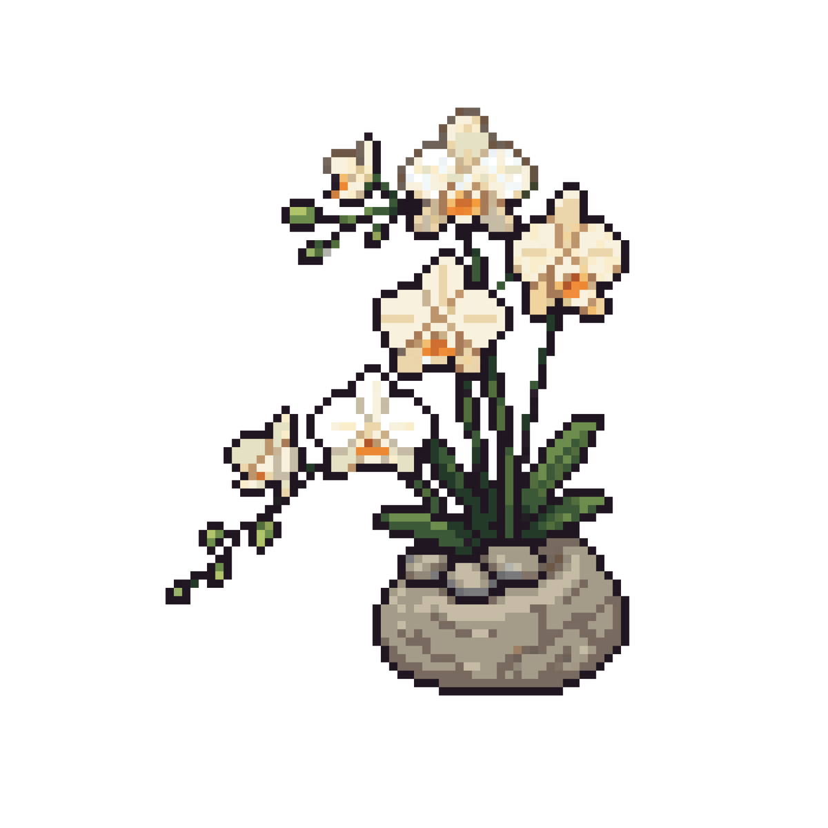Pixel chậu hoa lan